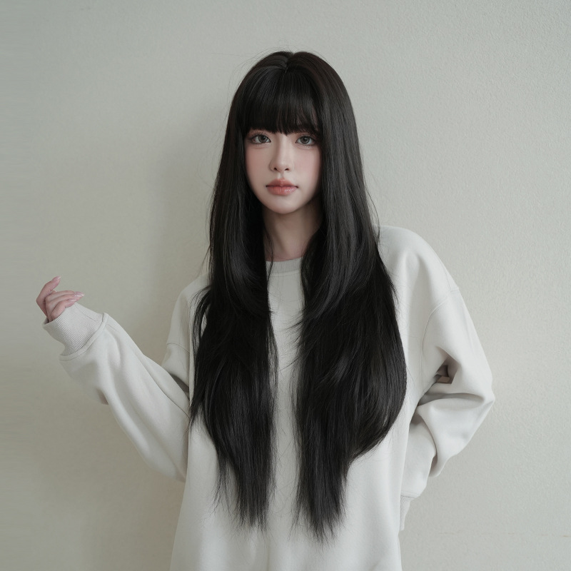Wig Fiber Net - Женский парик, натуральный черный цвет, синтетическое