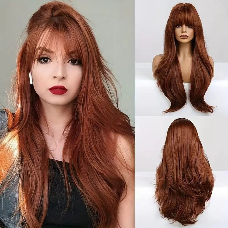 Длинный прямой парик с челкой  – обзор и цена Wig Fiber Net