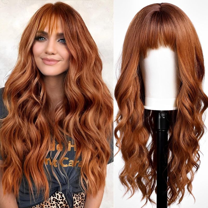 Длинный прямой парик с челкой  – обзор и цена Wig Fiber Net